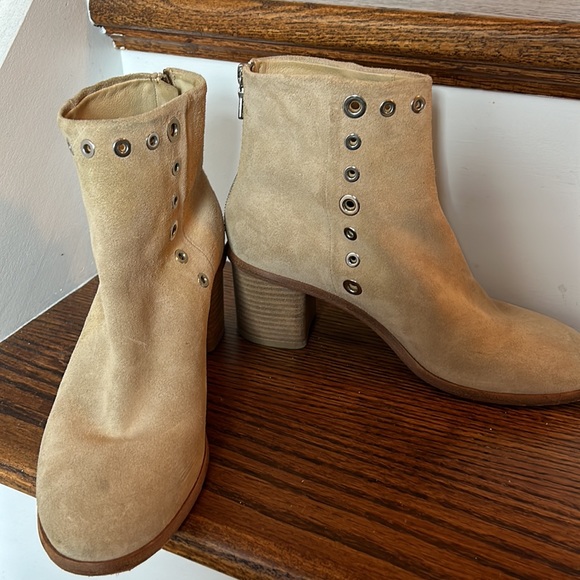 Rag & Bone Willow Sand suede booties with grommets - Picture 3 of 5